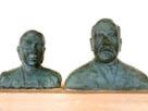 Bustos de Encarnacin Gamboa de Mata y Ramn Mata Salas, realizados por el escultor Fabio Brenes