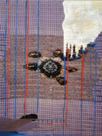 "Gestacin" ensamble de textiles, intervenidos con pintura, objetos y bordados, 2008
